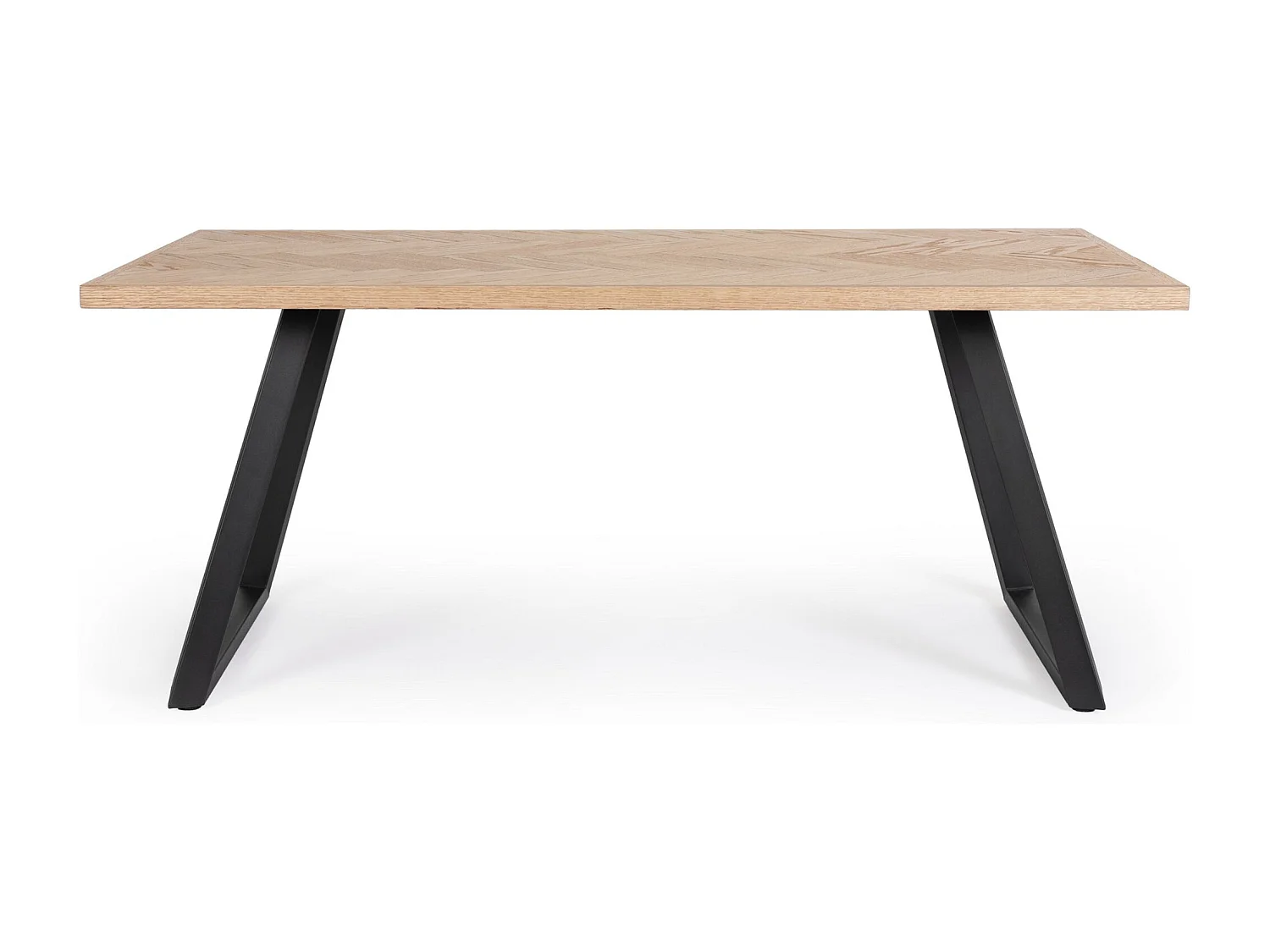 Table à manger DUKAT 180cm – MDF plaqué & pieds acier-Noir