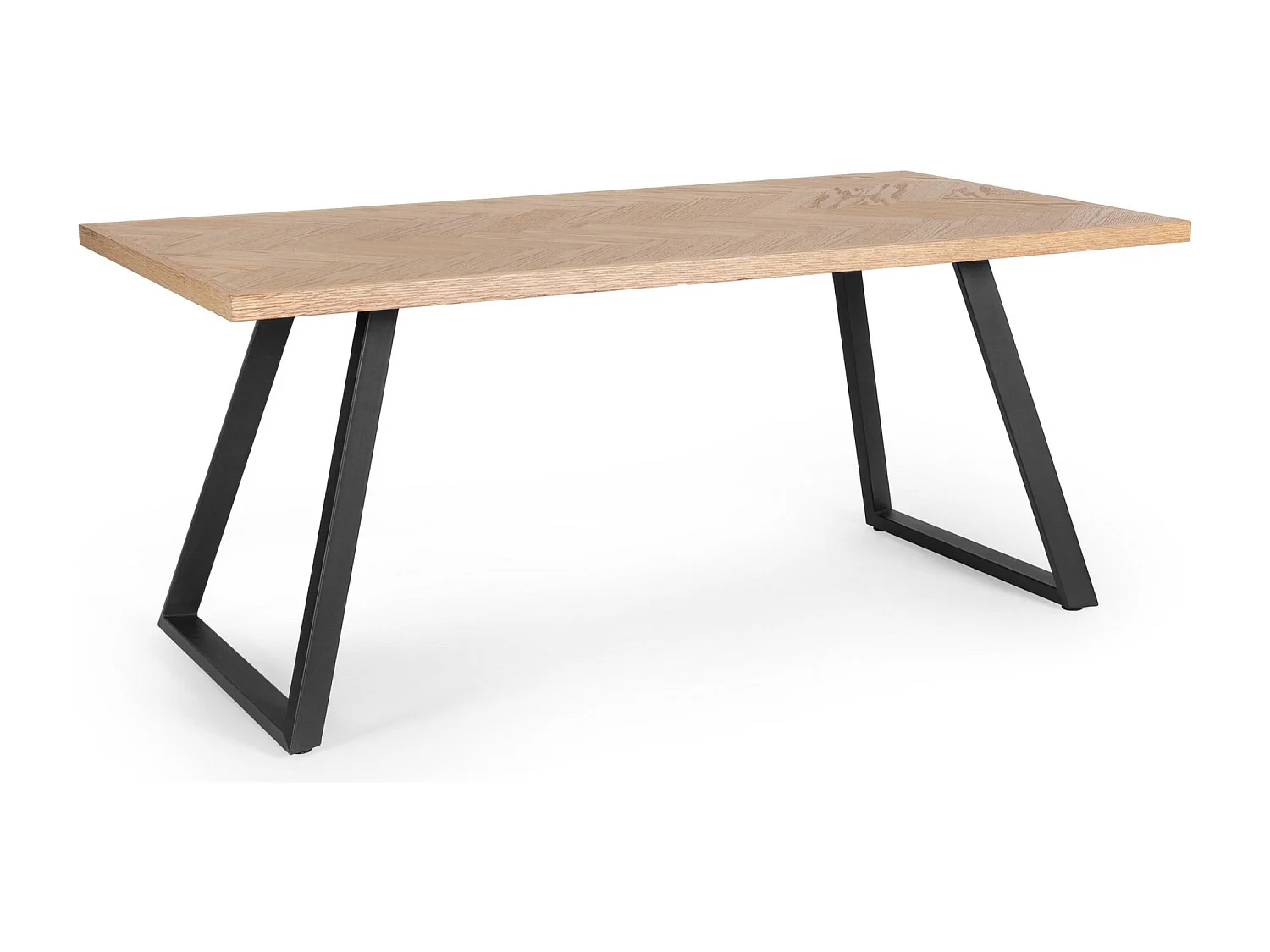 Table à manger DUKAT 180cm – MDF plaqué & pieds acier-Noir
