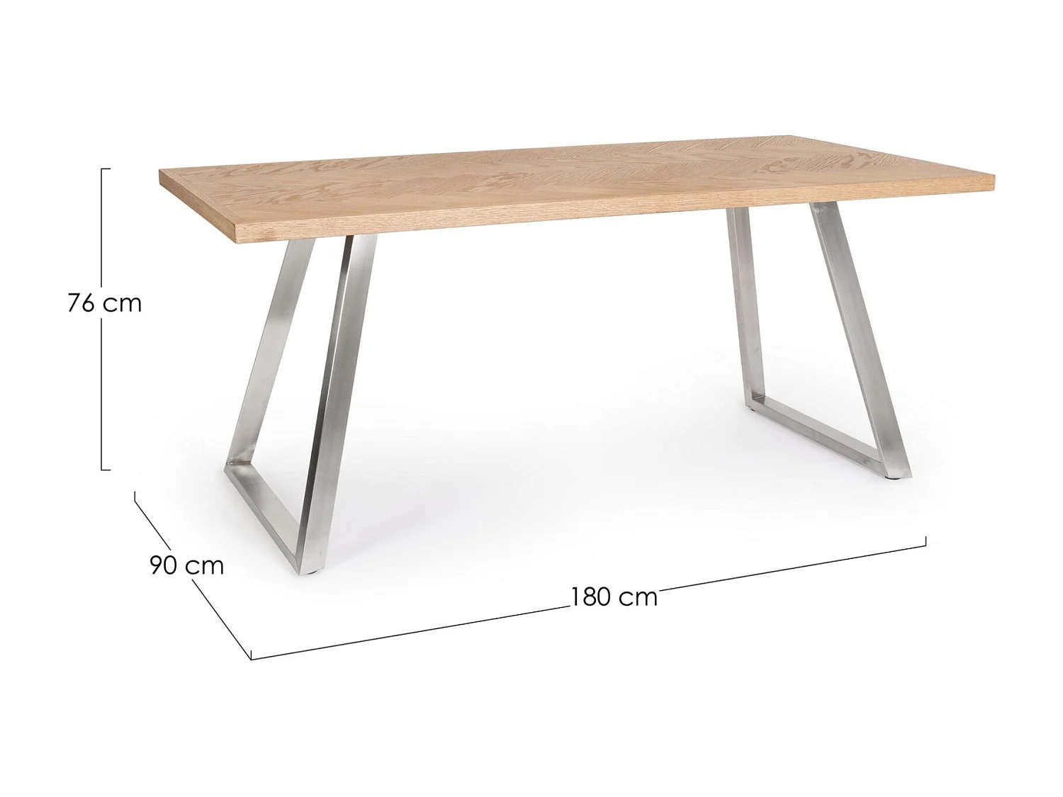 Table à manger DUKAT 180cm – MDF plaqué & pieds acier-Noir