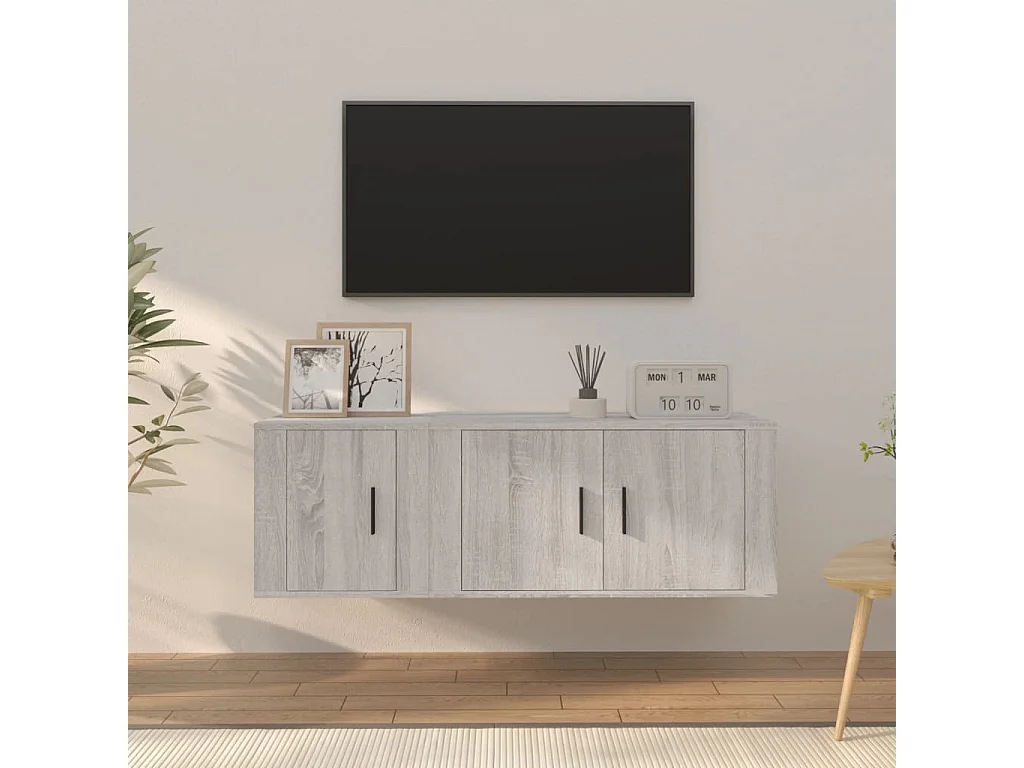 Ensemble de meubles TV 2 pcs Sonoma gris Bois d'ingénierie
