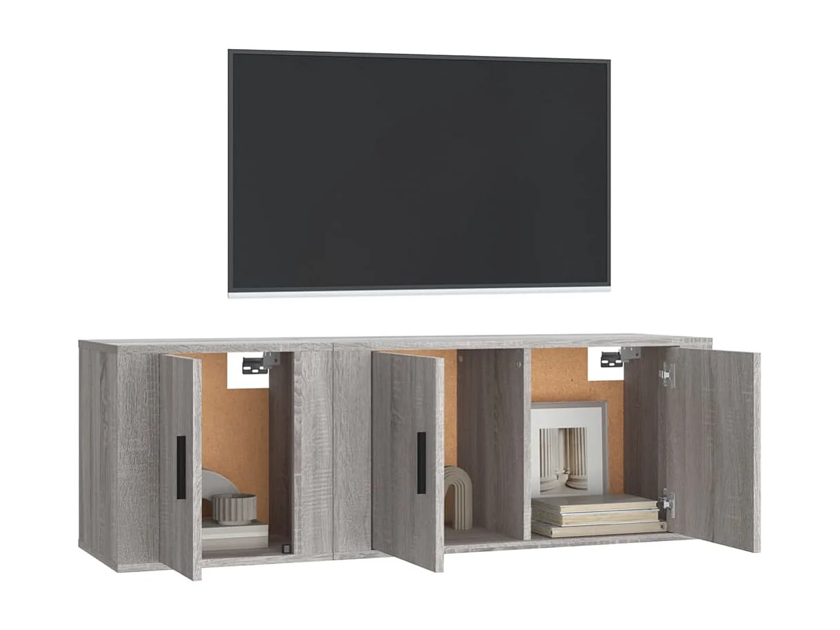 Ensemble de meubles TV 2 pcs Sonoma gris Bois d'ingénierie