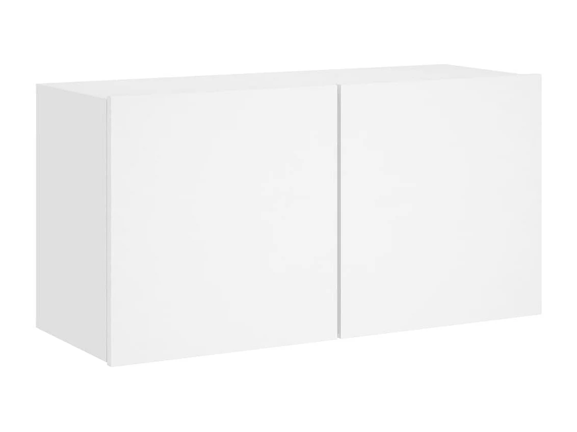 Unités murales TV 5 pcs blanc bois d'ingénierie