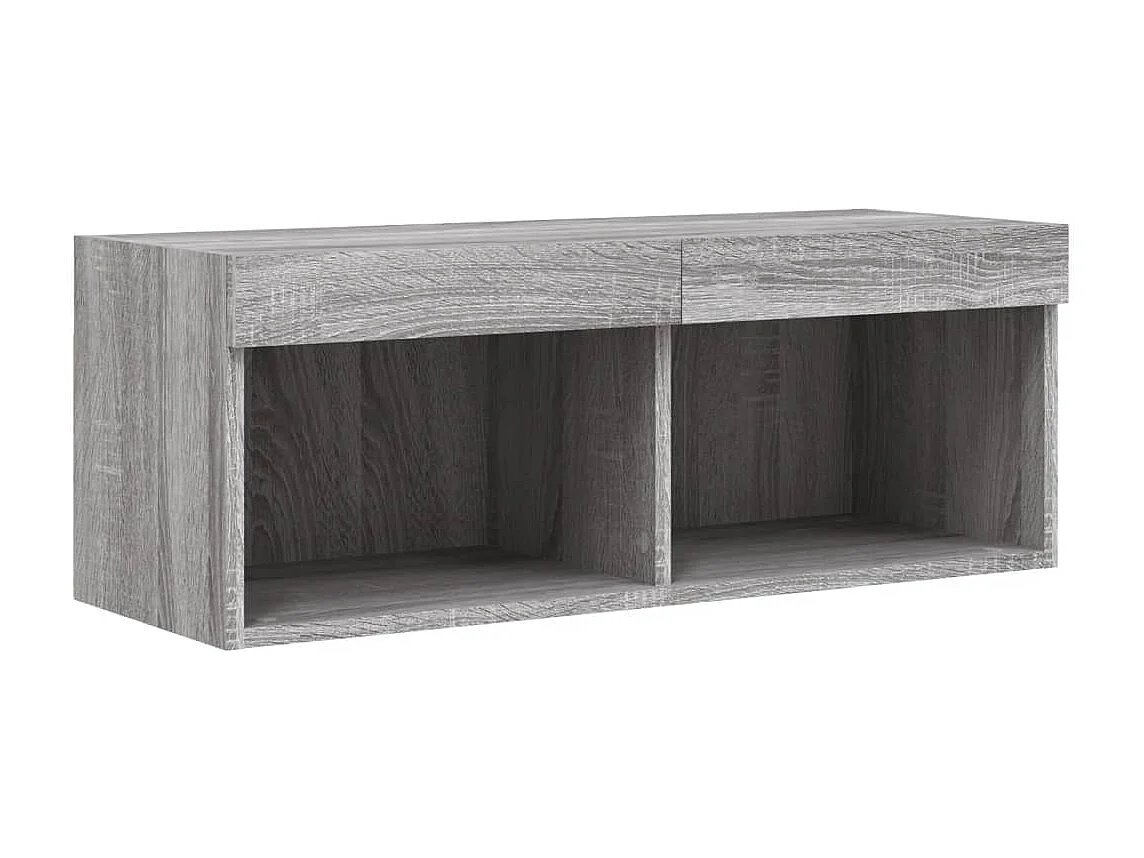 Unités murales TV avec LED 4 pcs gris sonoma bois d'ingénierie