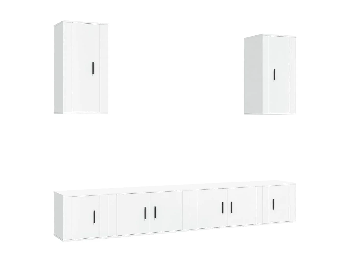 Ensemble de meubles TV 6 pcs Blanc Bois d'ingénierie