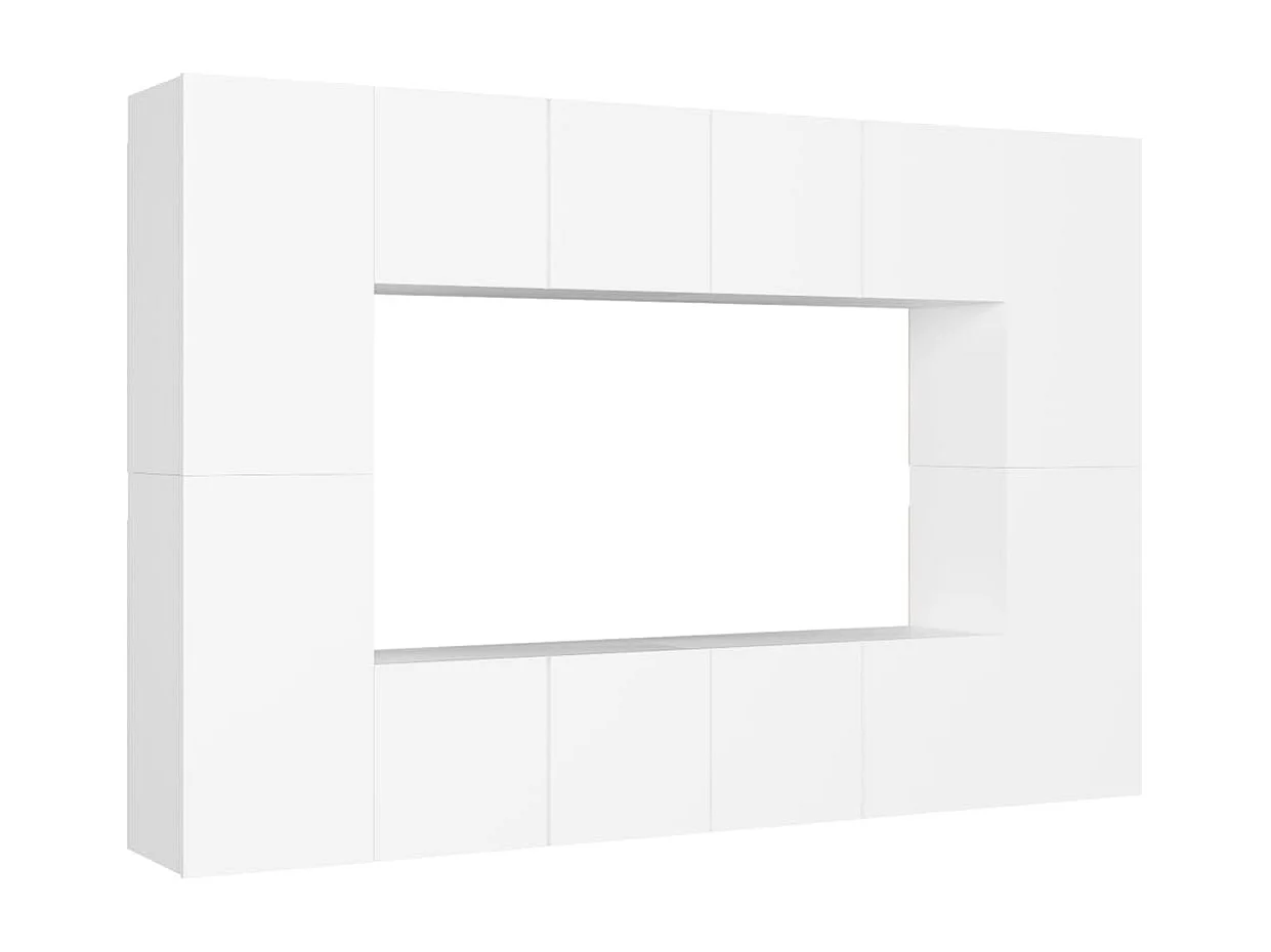 Ensemble de meubles TV 8 pcs Blanc 2