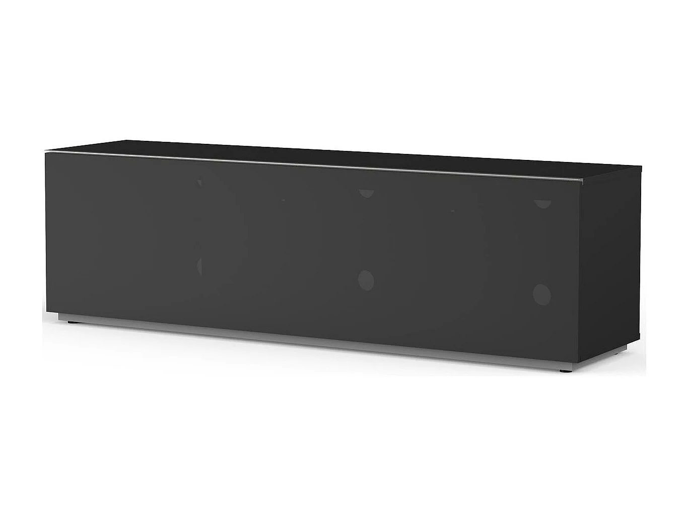 Meuble TV bois noir et tissu Axel 160cm