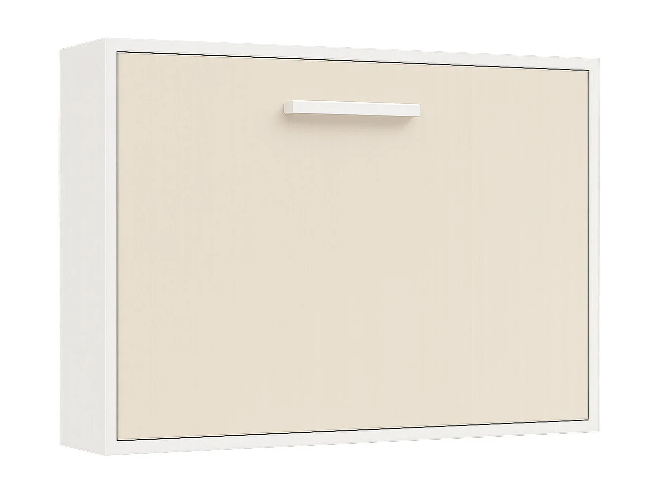Cama abatible horizontal 140x190 Optima-80x180 cm-Encofrado Blanco-Frente Roble blanco