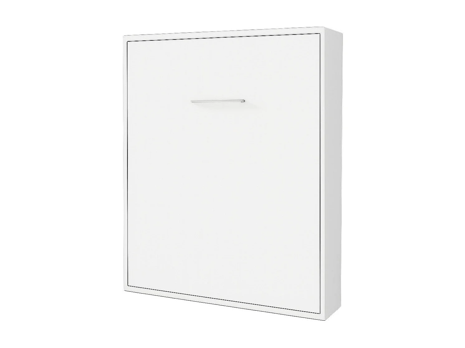 Cama abatible vertical Paola con estantes interiores-80x190 cm-Encofrado Blanco-Frente Blanche