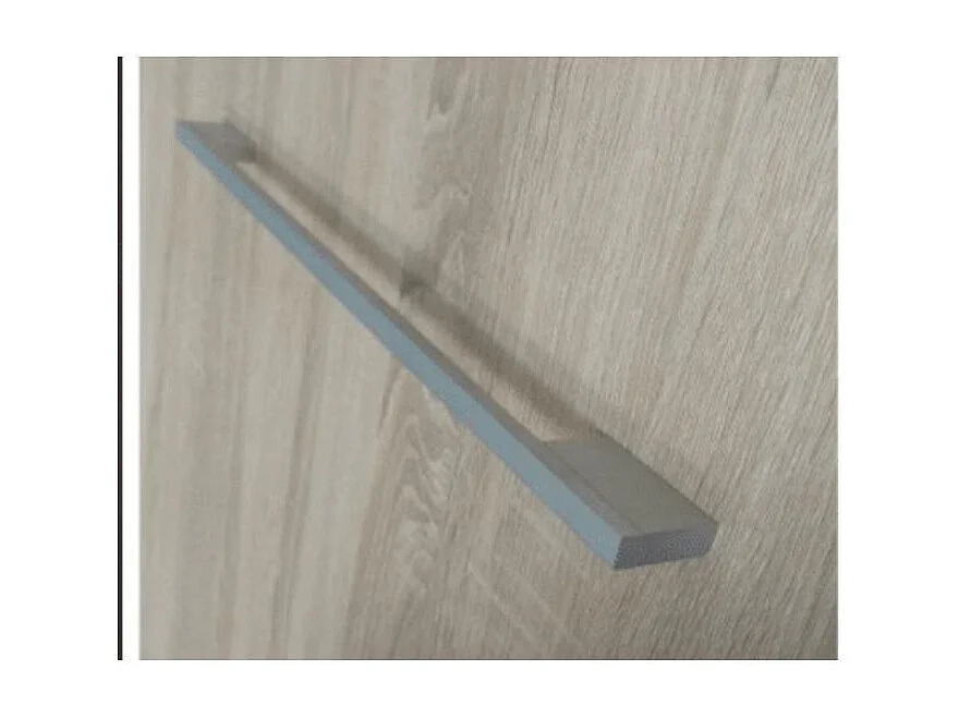 Lit escamotable horizontal 90x190 avec bureau Bona-Cadre Gris ciment-Façade Gris ciment