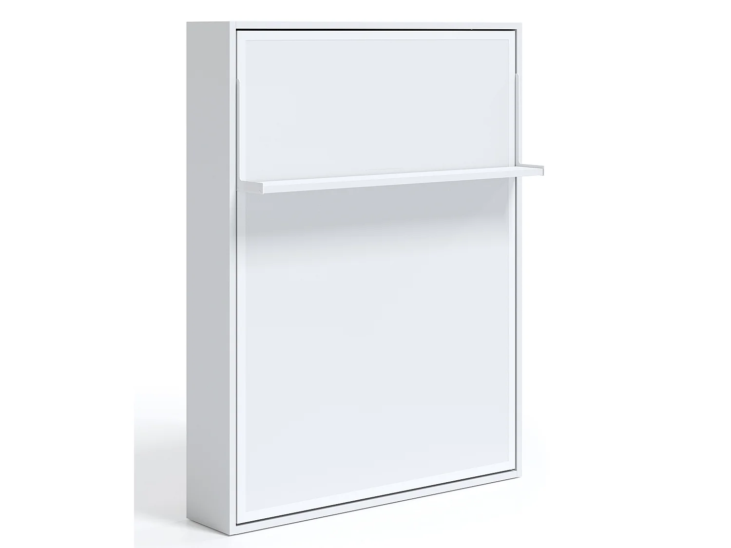 Lit escamotable vertical 90x190 avec étagère Habitat-Cadre Chêne clair-Façade Chêne clair