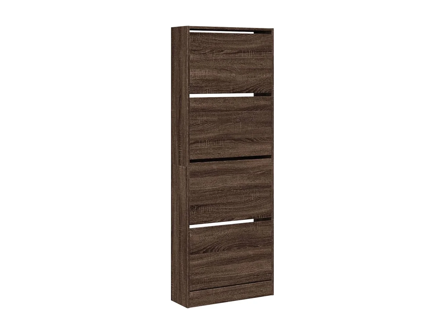 Armoire à chaussures en bois Livio L 60 x H 163cm – 4 porte rabattable-Noyer
