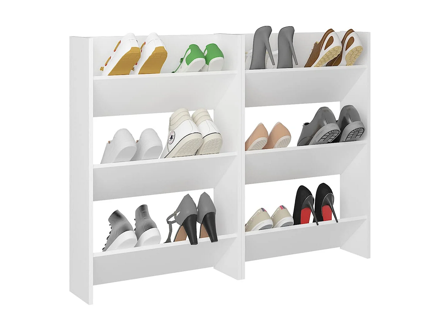 Armoire à chaussures murale 2 pc Blanc 60x18x90