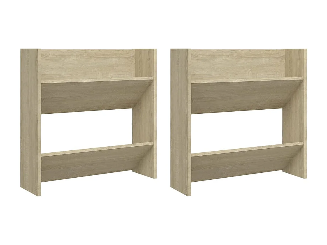 Armoire à chaussures murale 2 pc Chêne Sonoma 60x18x60