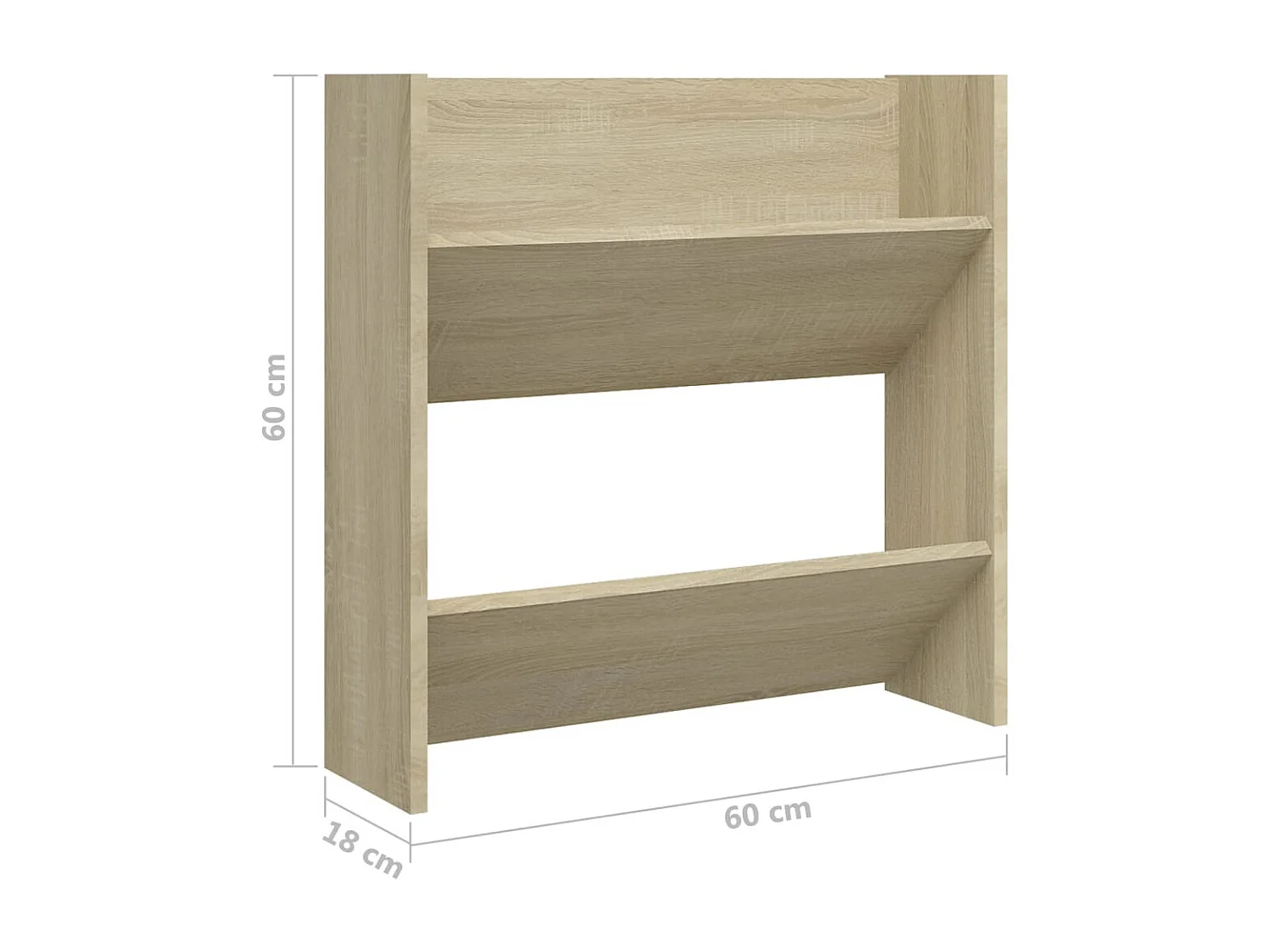 Armoire à chaussures murale 2 pc Chêne Sonoma 60x18x60