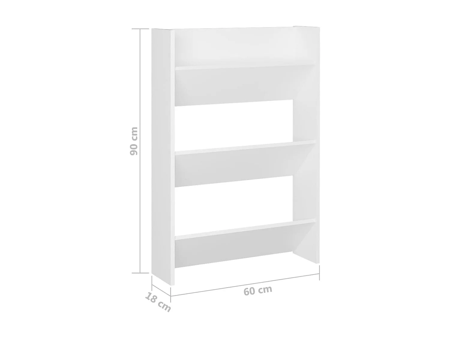 Armoire à chaussures murale Blanc 60x18x90