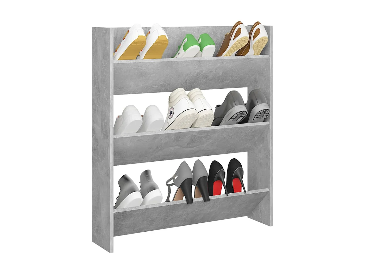 Armoire à chaussures murale en bois kalipé L 80 x H 90 - Format pratique-Gris béton