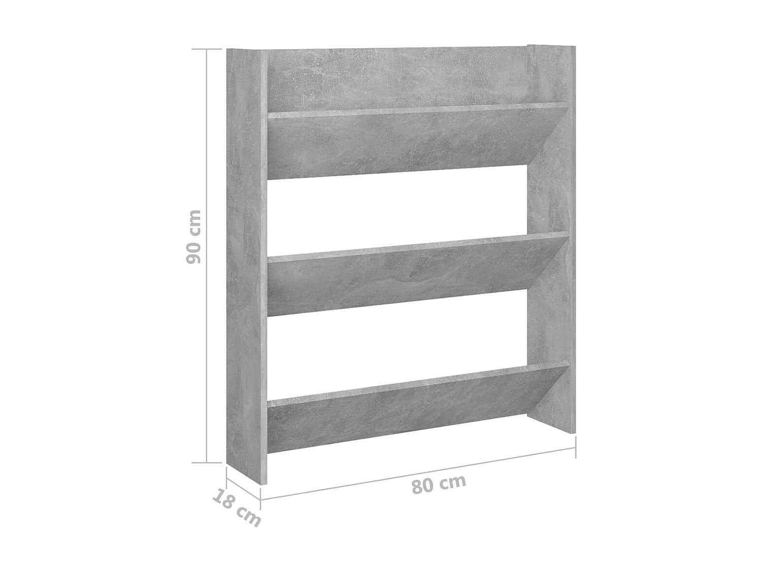 Armoire à chaussures murale en bois kalipé L 80 x H 90 - Format pratique-Gris béton