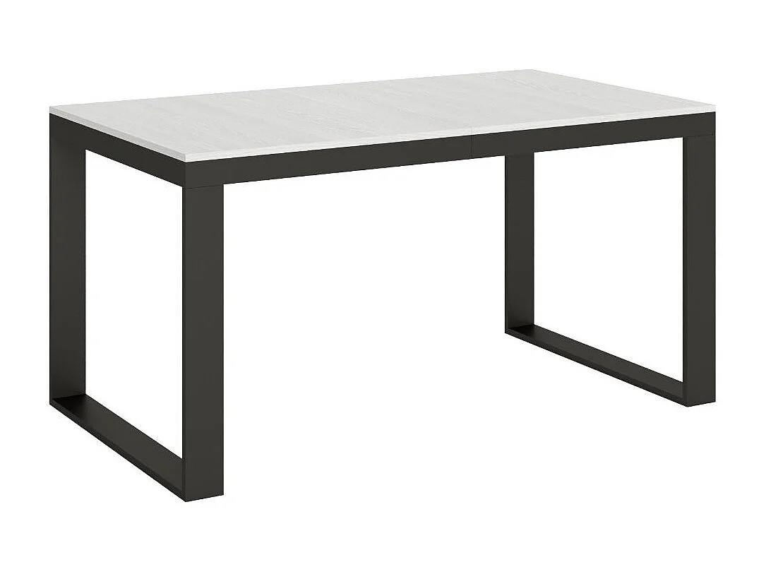 Table à manger extensible Tiroz evolution-Blanc-4 pieds-160 à 264 cm