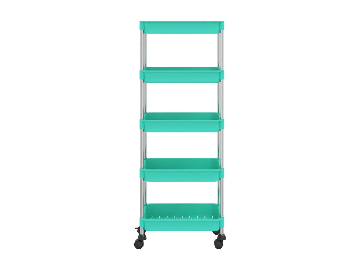 Chariot de cuisine 5 niveaux en métal Luiza 40cm - Compact et pratique-Turquoise