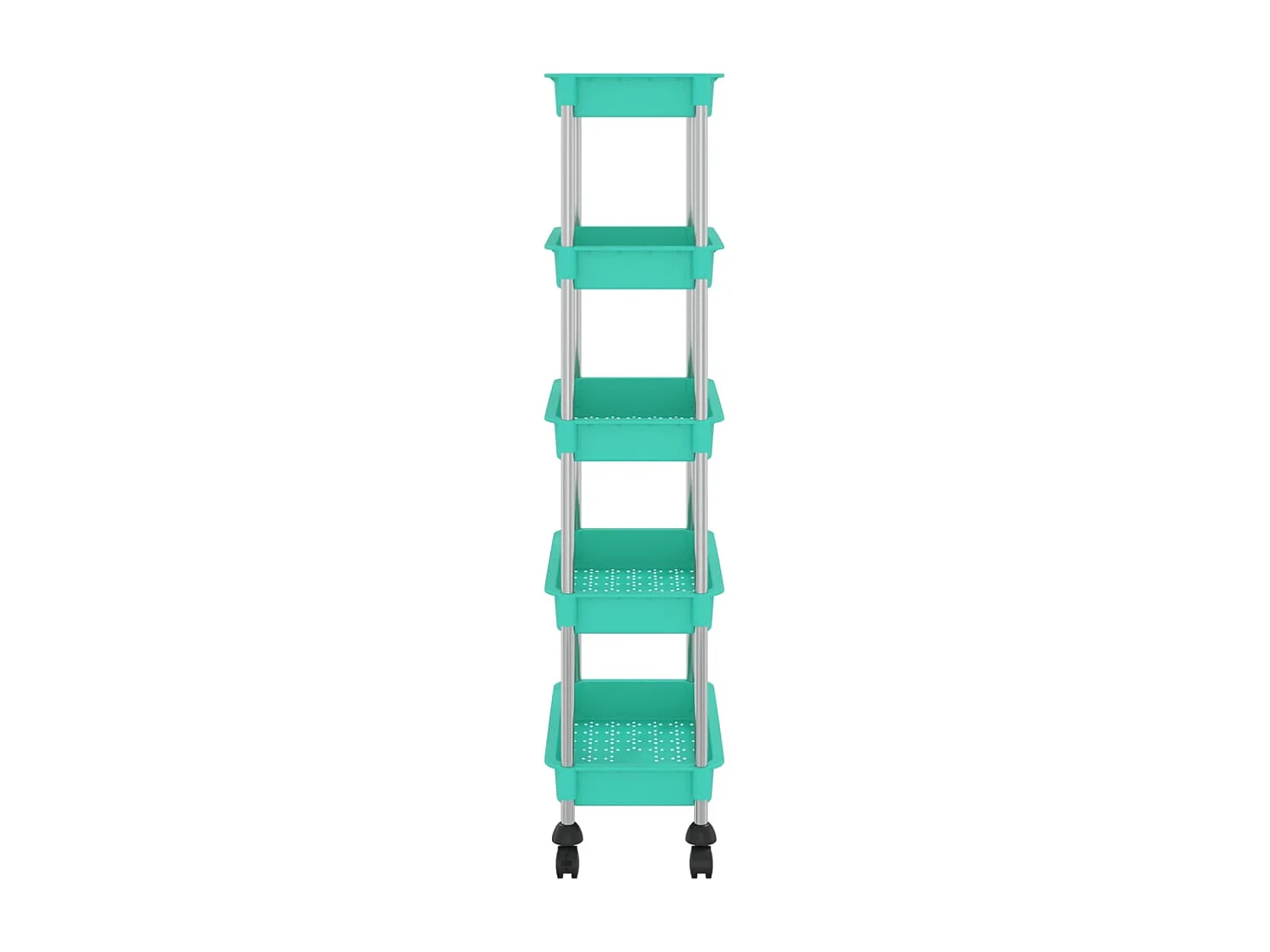 Chariot de cuisine 5 niveaux en métal Luiza 40cm - Compact et pratique-Turquoise