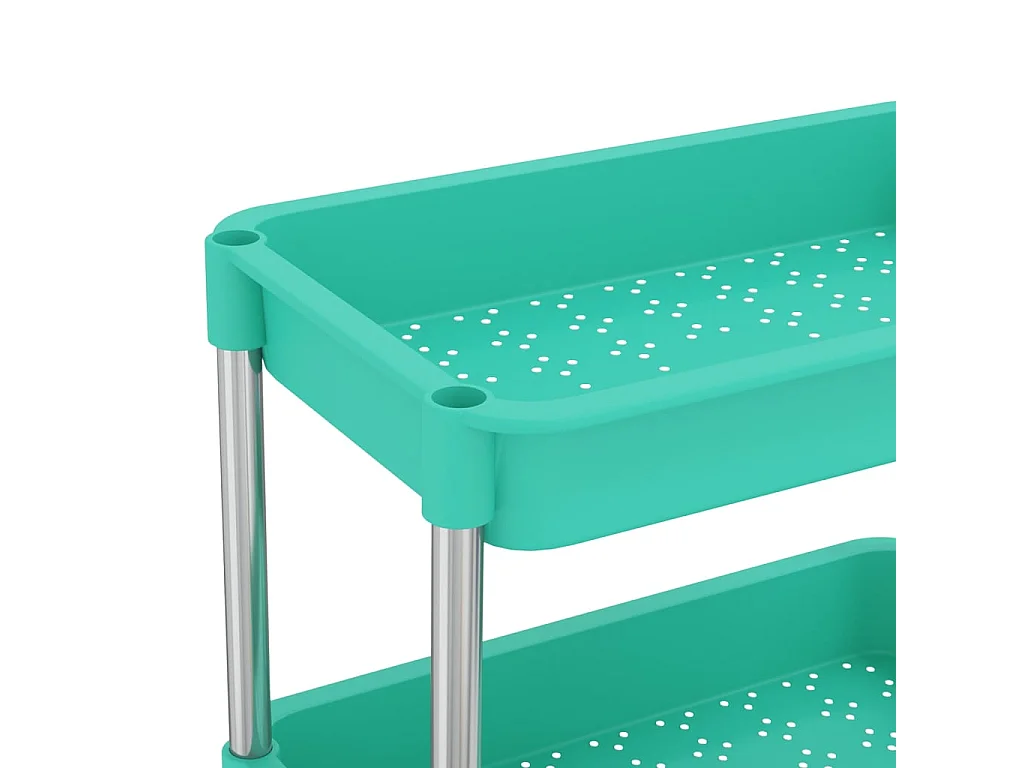 Chariot de cuisine 5 niveaux en métal Luiza 40cm - Compact et pratique-Turquoise