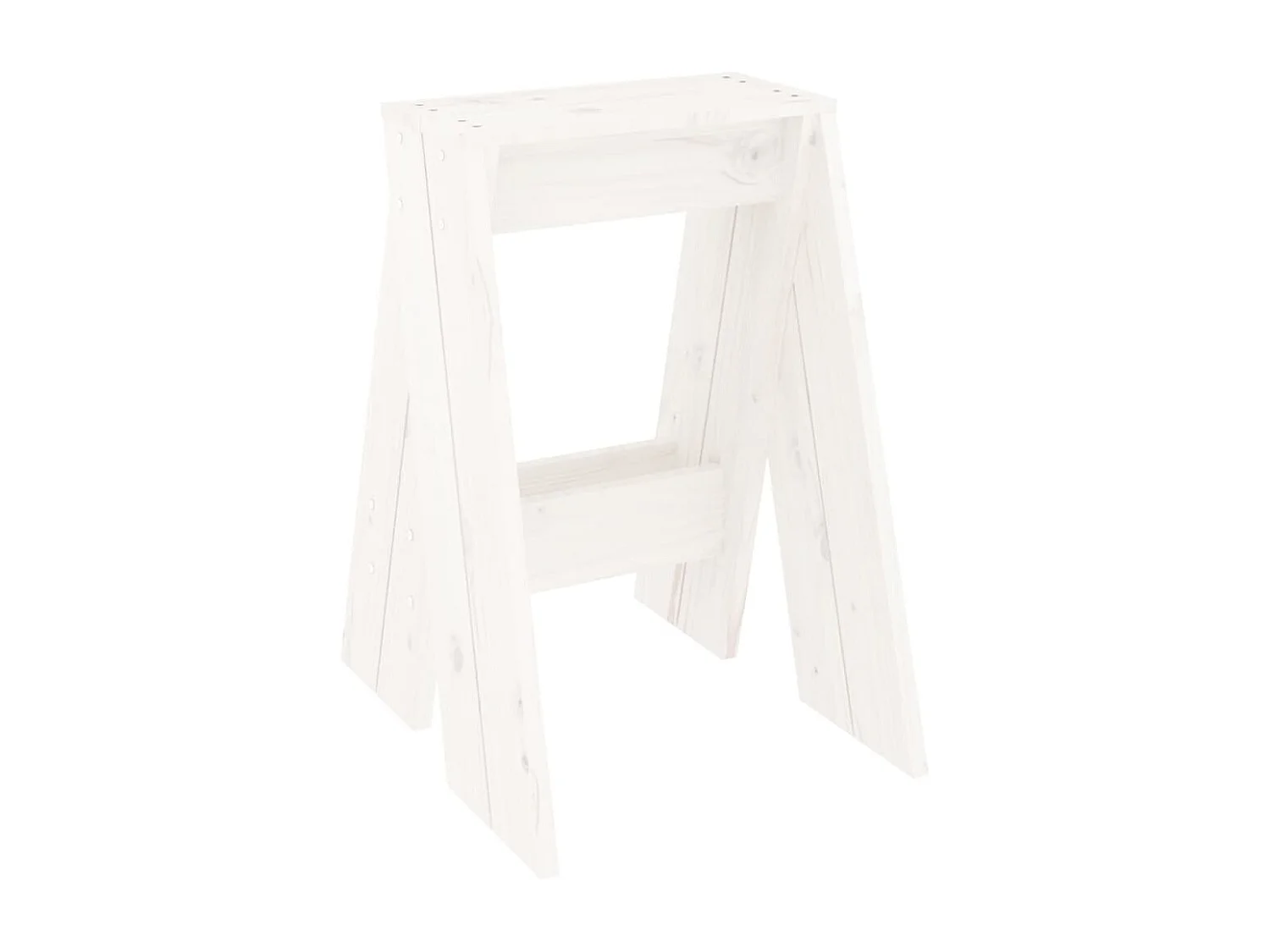 Tabouret lot de 2 blanc 40x40x60 bois massif de pin