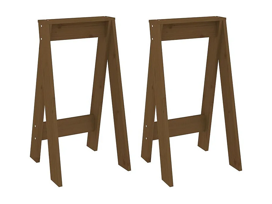 Tabouret lot de 2 marron miel 40x40x75 bois massif de pin
