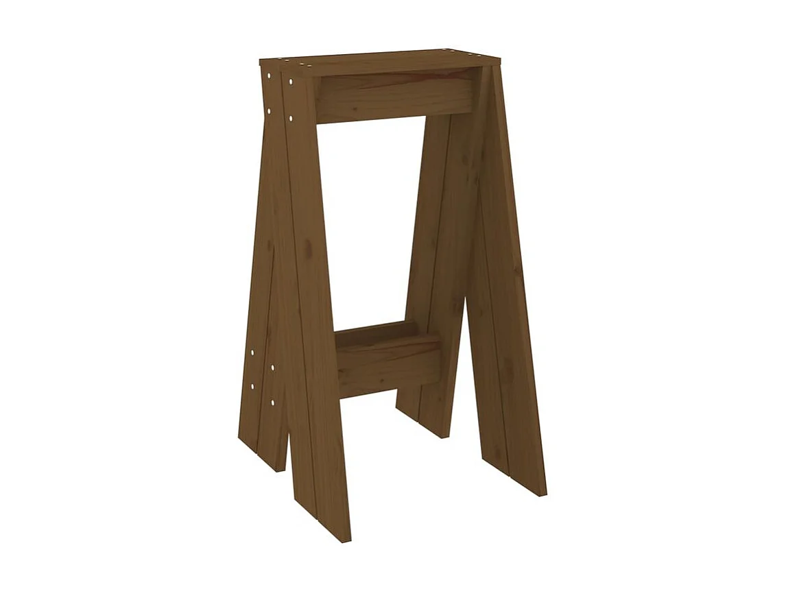Tabouret lot de 2 marron miel 40x40x75 bois massif de pin
