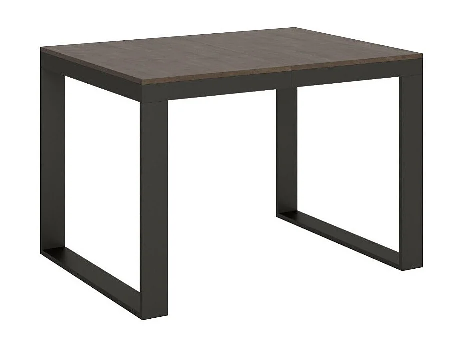 Table à manger extensible Tiroz evolution-Marron-4 pieds-120 à 224 cm