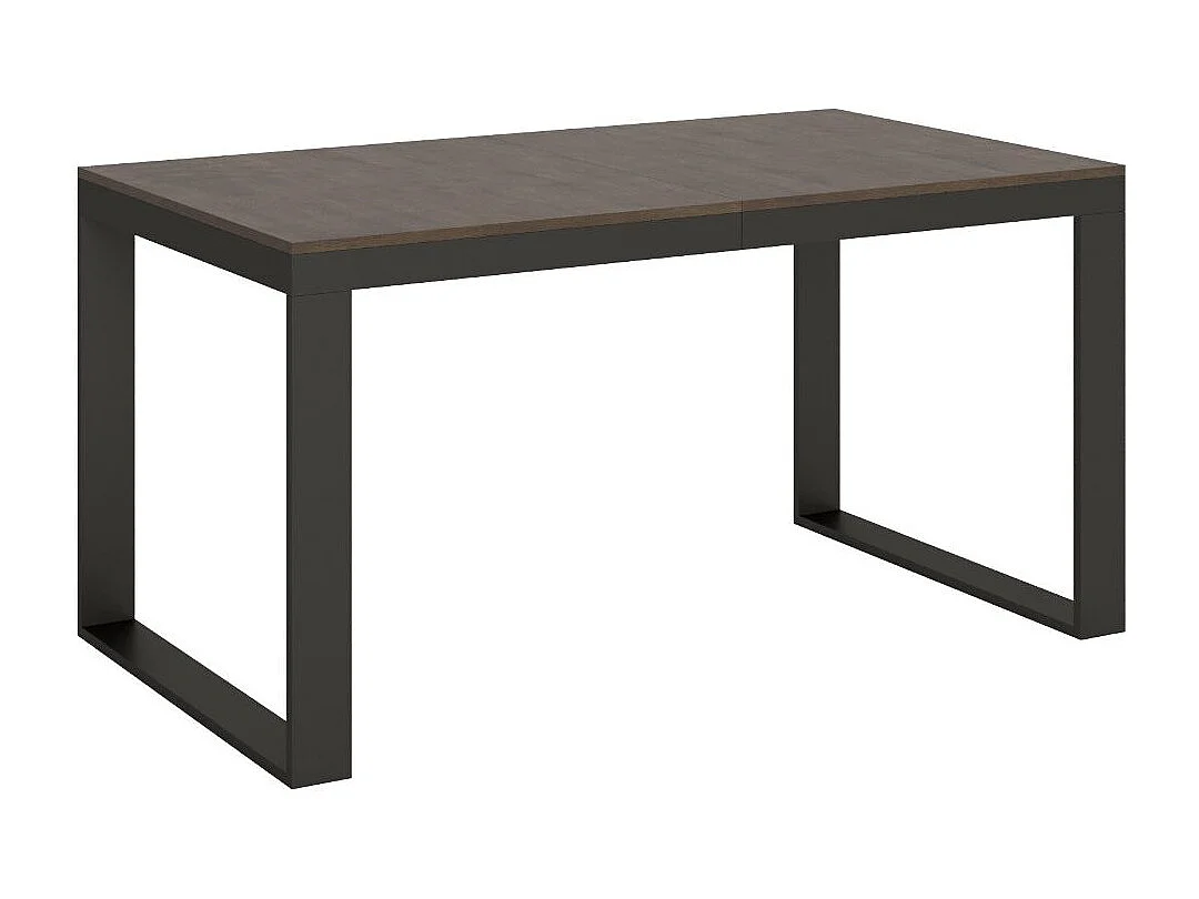 Table à manger extensible Tiroz evolution-Marron-4 pieds-160 à 420 cm