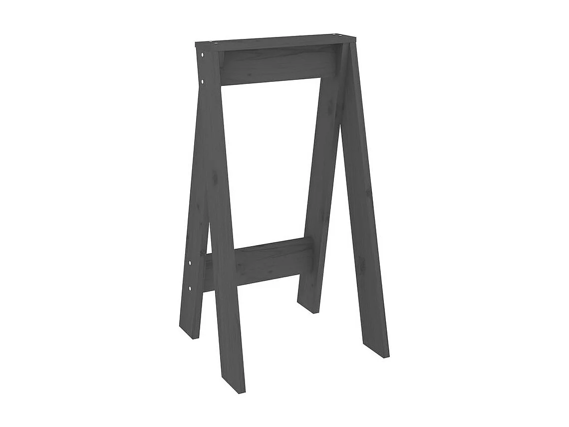 Tabouret lot de 2 gris 40x40x75 bois massif de pin