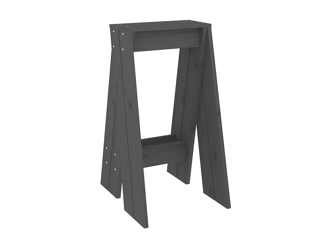 Tabouret lot de 2 gris 40x40x75 bois massif de pin