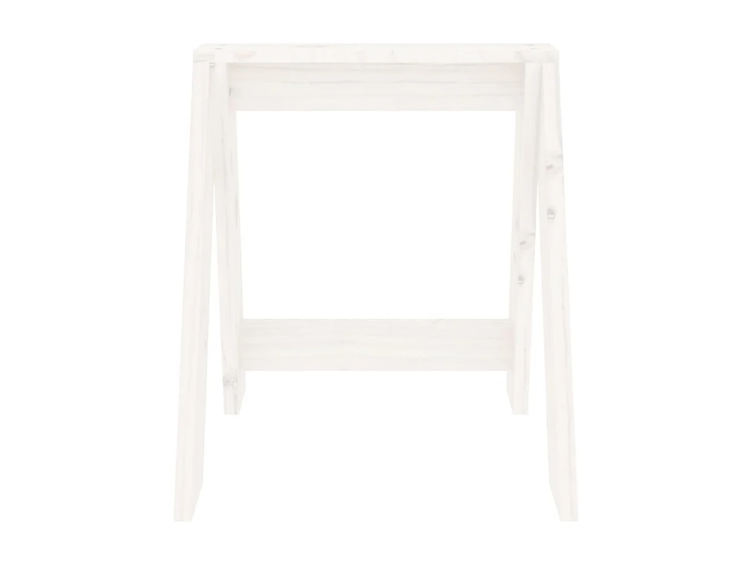 Tabouret lot de 2 blanc 40x40x45 bois massif de pin