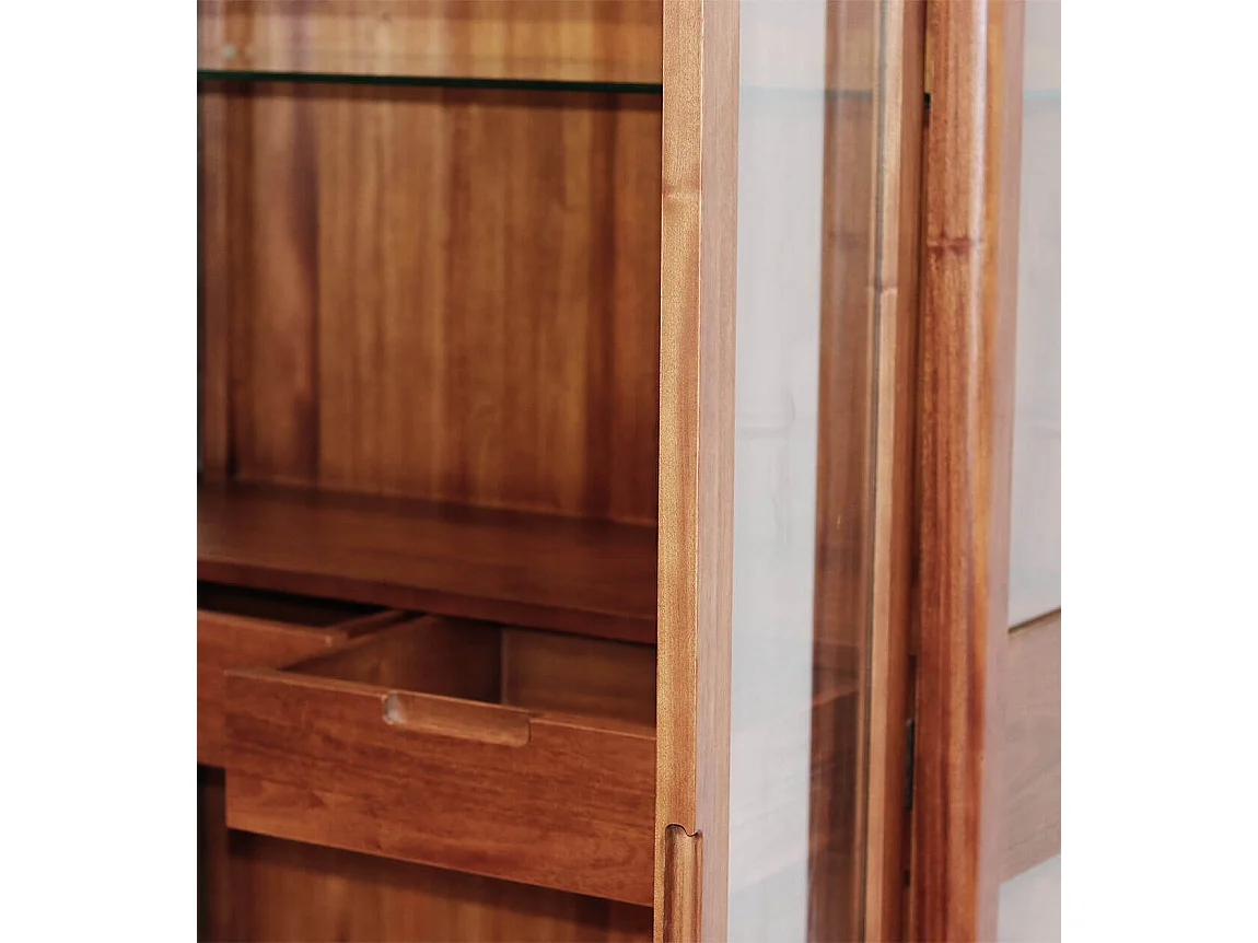 Vitrine VALENCIA – Elégance verticale en bois d’acajou