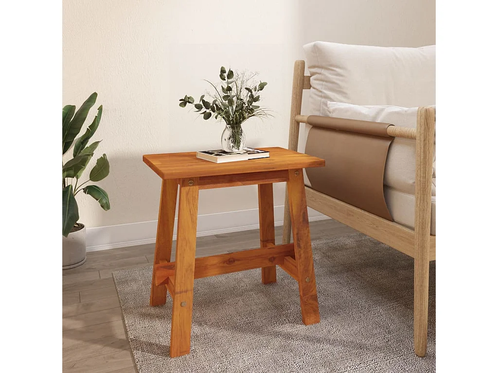 Tabouret 45x29x45 Rectangulaire Bois d'acacia solide