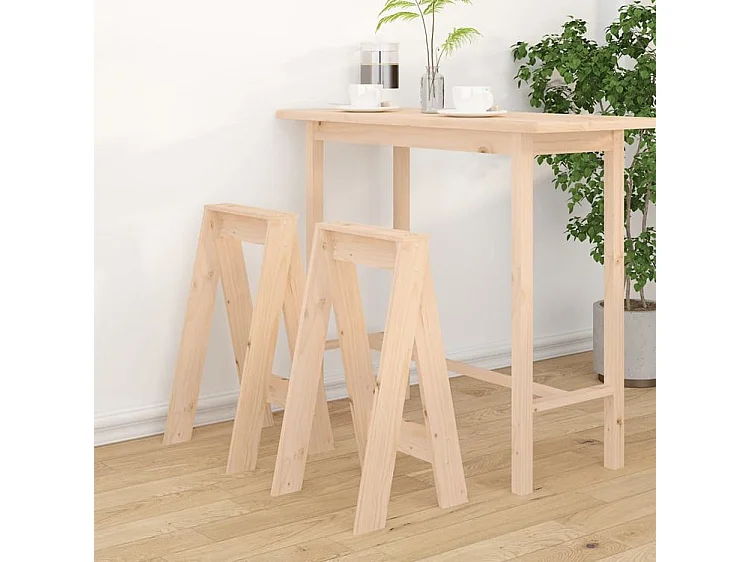 Tabouret lot de 2 40x40x75 bois massif de pin