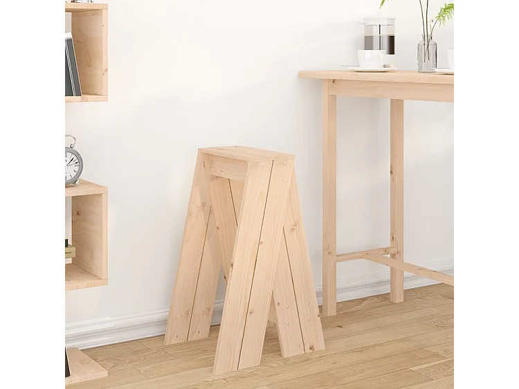 Tabouret lot de 2 40x40x75 bois massif de pin