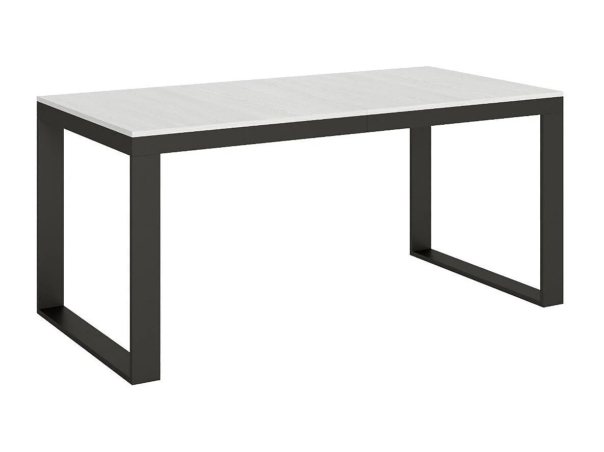 Table à manger extensible Tiroz evolution-Blanc-4 pieds-180 à 284 cm