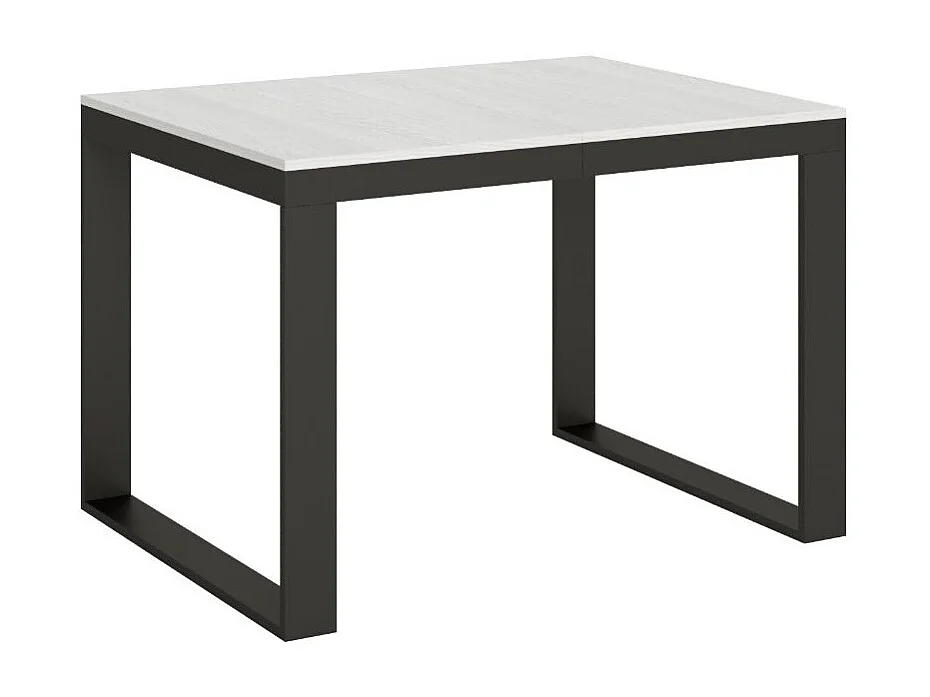 Table à manger extensible Tiroz evolution-Blanc-4 pieds-120 à 380 cm