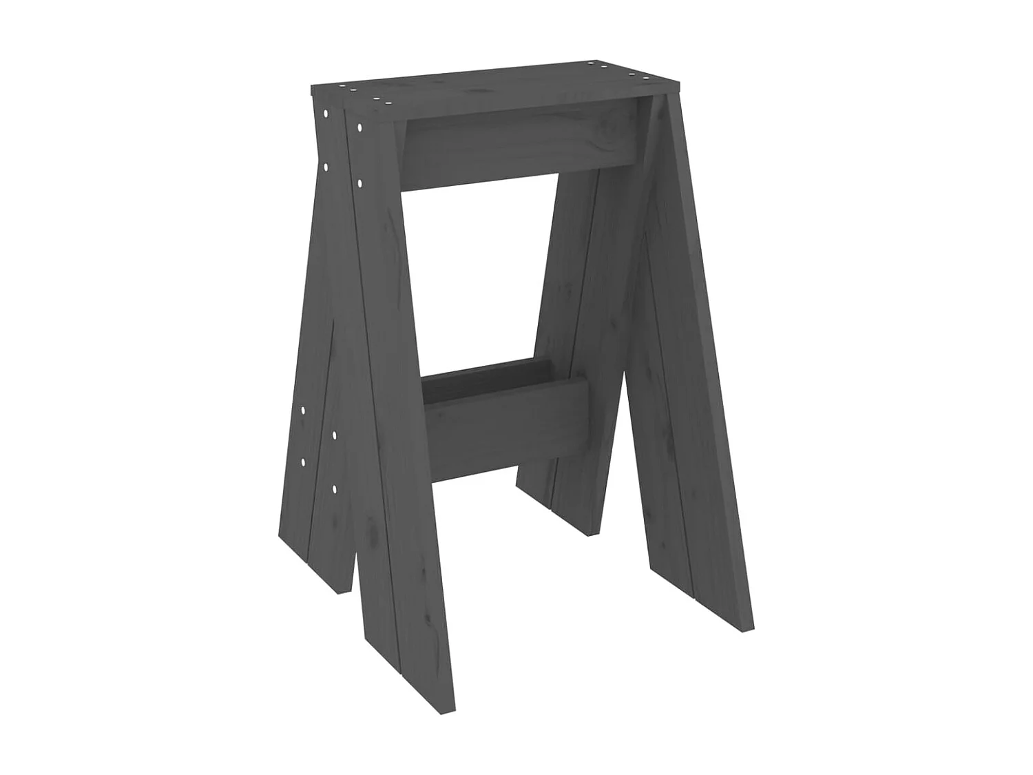 Tabouret lot de 2 gris 40x40x60 bois massif de pin