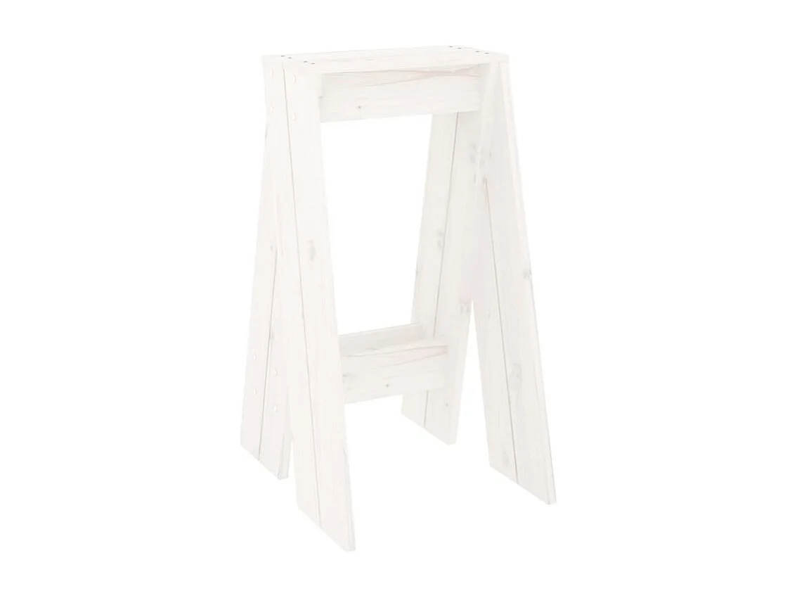 Tabouret lot de 2 blanc 40x40x75 bois massif de pin