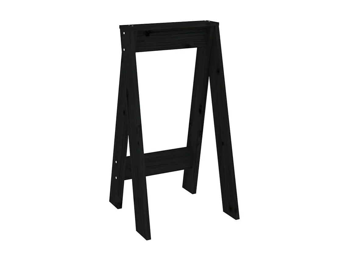 Tabouret lot de 2 noir 40x40x75 bois massif de pin