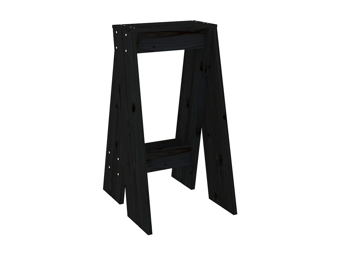 Tabouret lot de 2 noir 40x40x75 bois massif de pin
