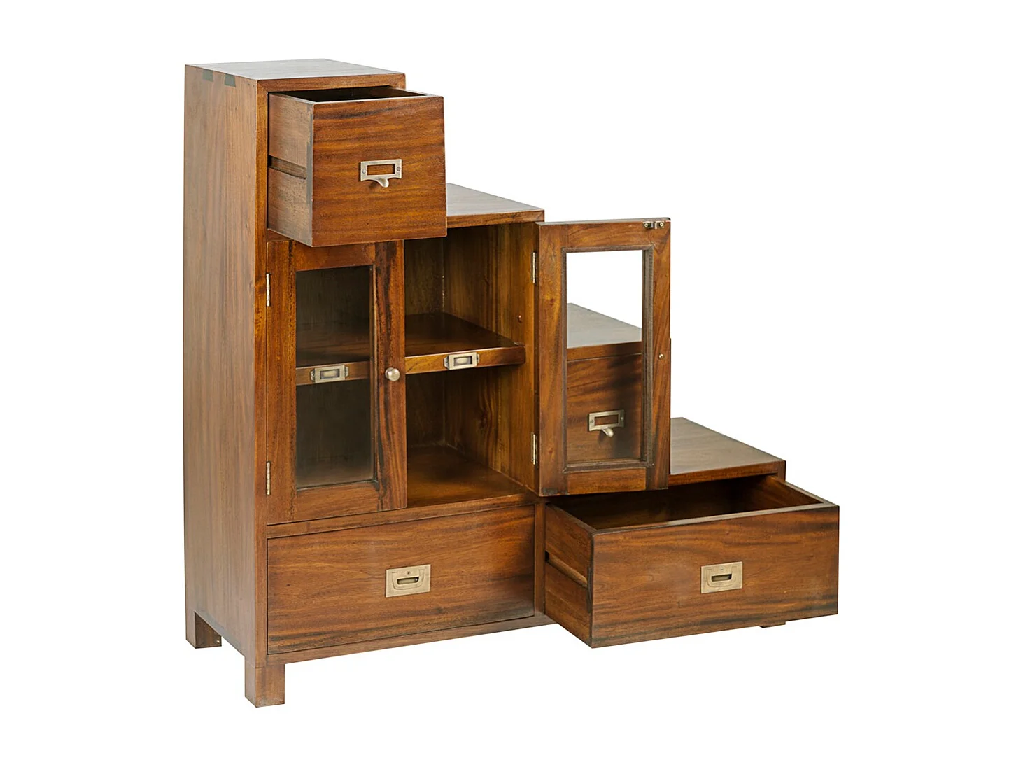 Meuble échelle en bois d'acajou massif FALKANE-Modéle Coté gauche