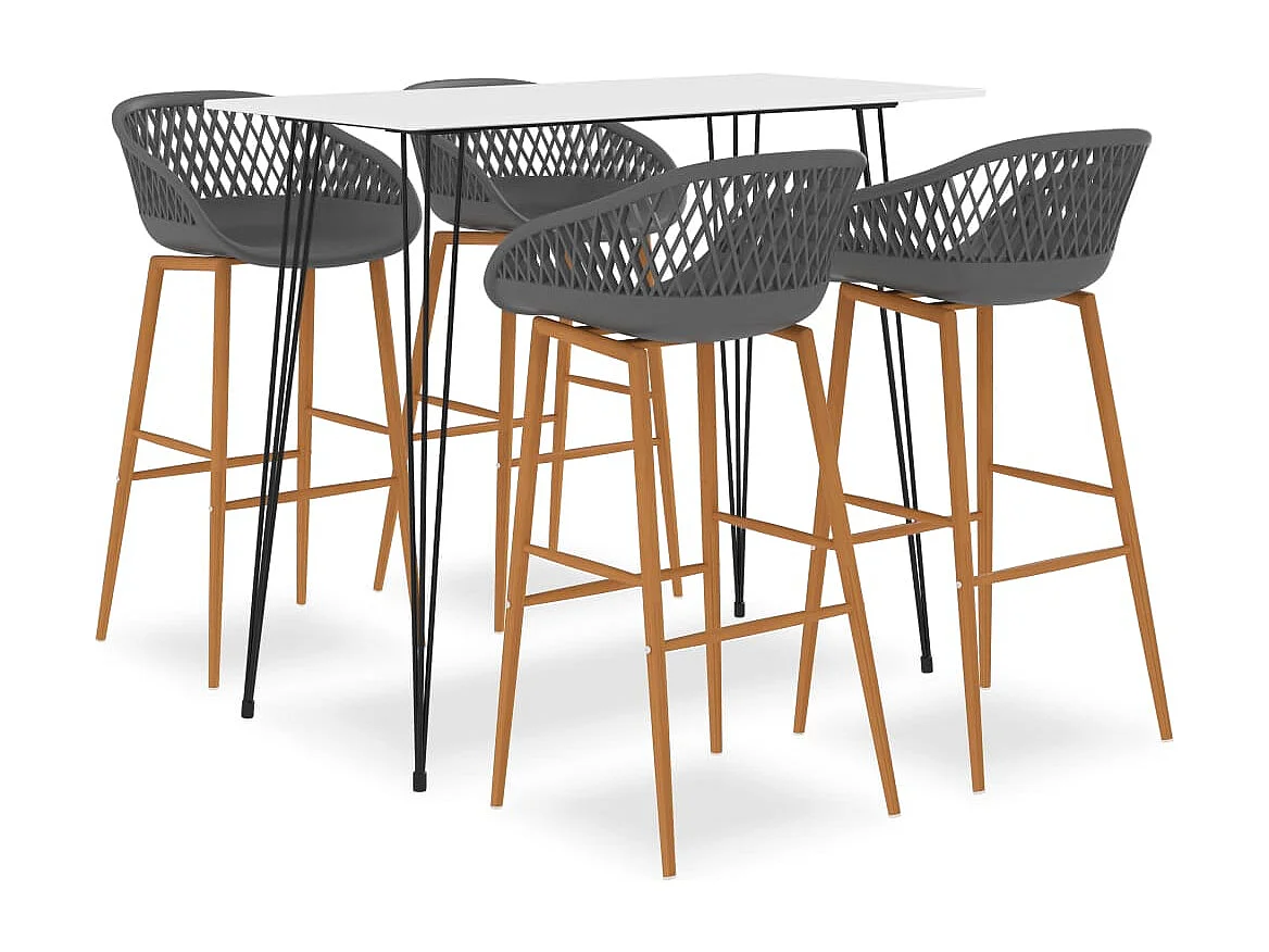 Ensemble de bar 5 pc Blanc et gris 4