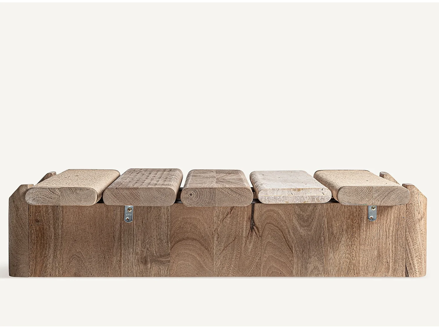 Table basse bois massif clair JACQUARD 80cm – Design estudihac