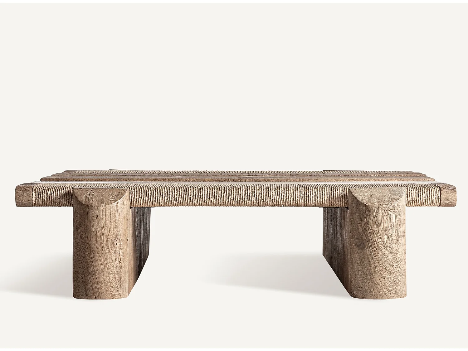 Table basse bois massif clair JACQUARD 80cm – Design estudihac