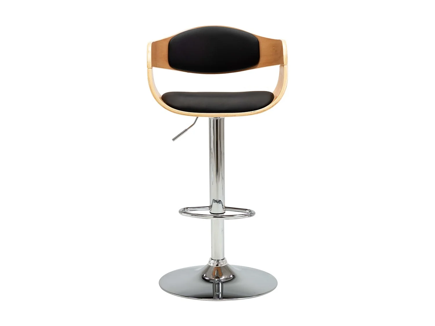 Chaises de bar 2 pcs Noir Bois courbé et similicuir
