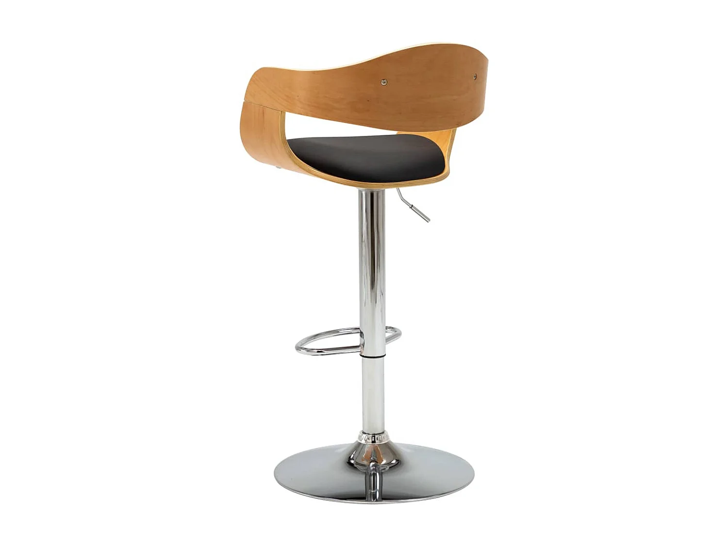 Chaises de bar 2 pcs Noir Bois courbé et similicuir