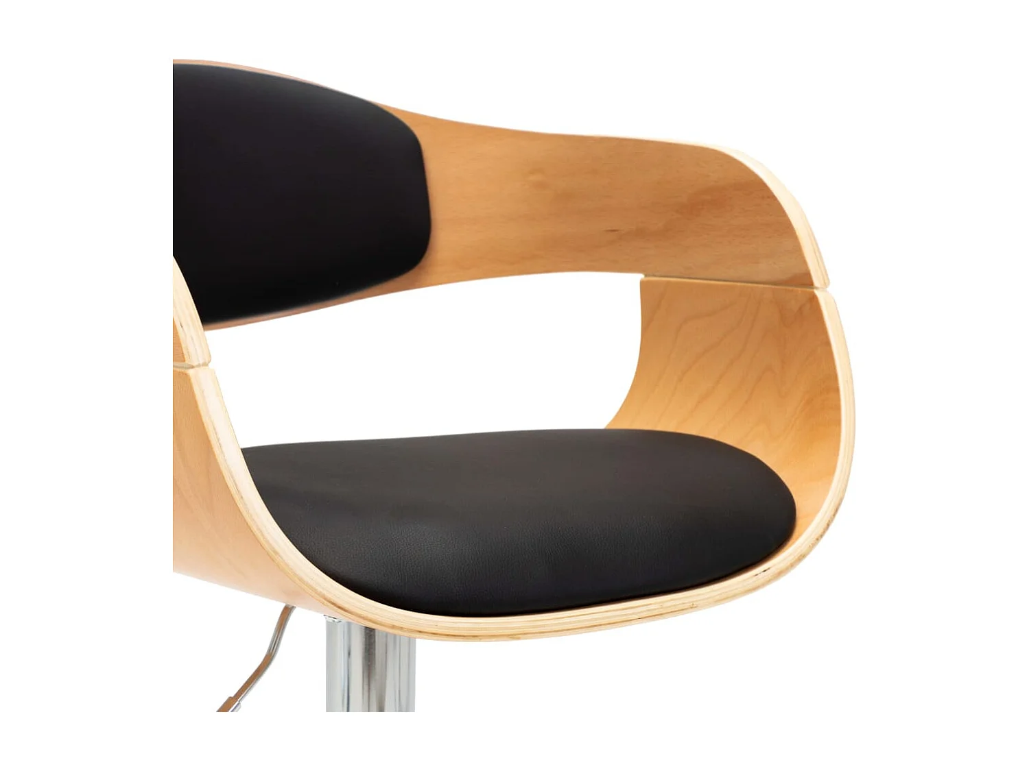 Chaises de bar 2 pcs Noir Bois courbé et similicuir